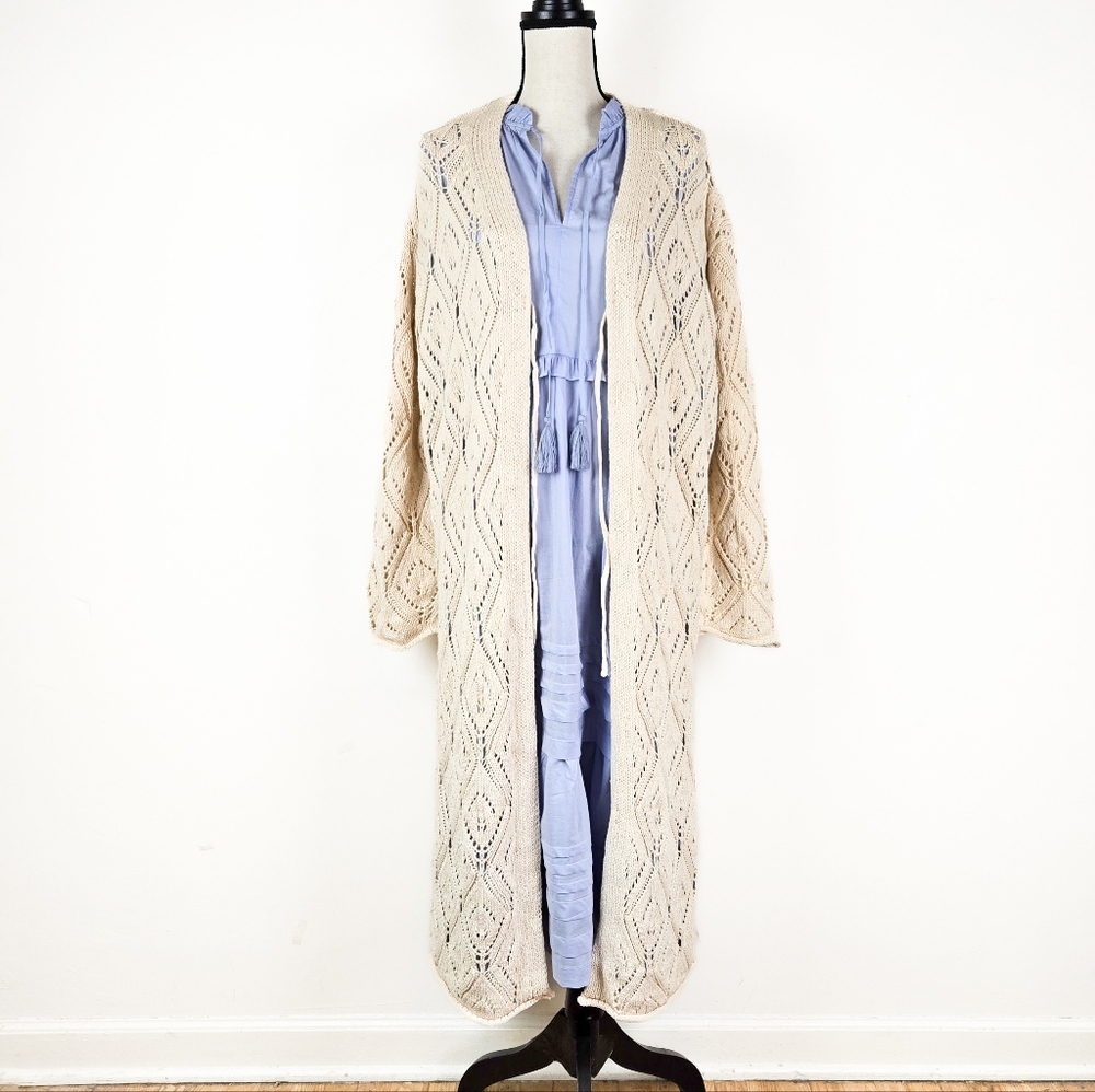 🦋LAST🦋 NWT Storia Diamond Knit Long Cardigan, Size Medium